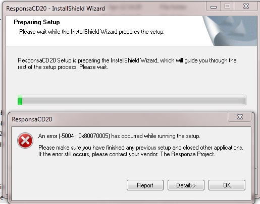 error screenshot